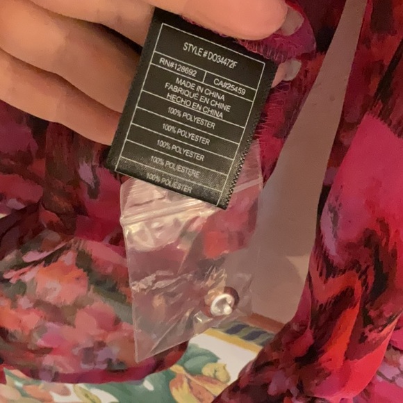 Steve Madden Chiffon Button Front Shirt, Size S, Dark Fuchsia, NWT - Picture 9 of 11